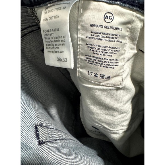 AG Adriano Goldschmied Tellis Modern Slim Distressed‎ Denim Jeans Size 38x33 - Picture 9 of 10